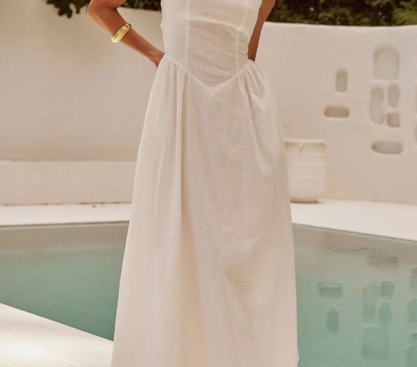 Halter Neck Maxi Dress with Pockets