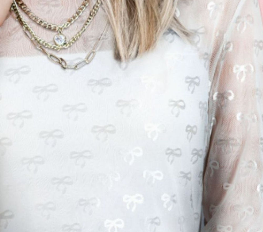 Bow Round Neck Long Sleeve Top