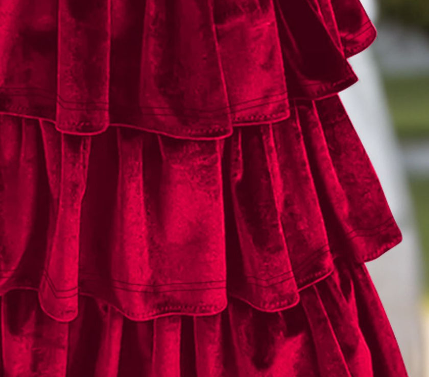 Ruffled Layered Long Sleeve Mini Dress