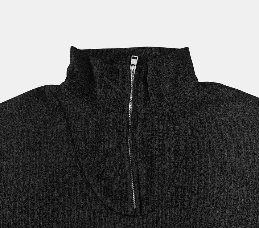 Full Size Quarter Zip Long Sleeve Top
