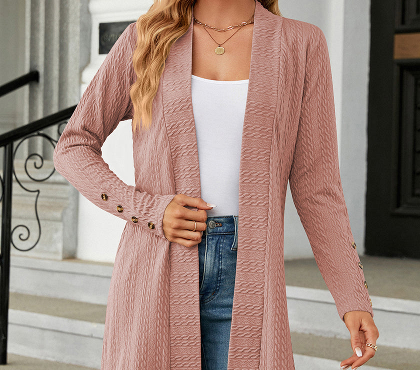 Open Front Long Sleeve Cardigan