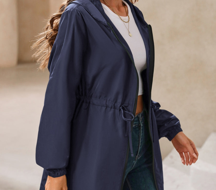 Ivy Lane Outdoor Waterproof Long Sleeve Hooded Windbreaker