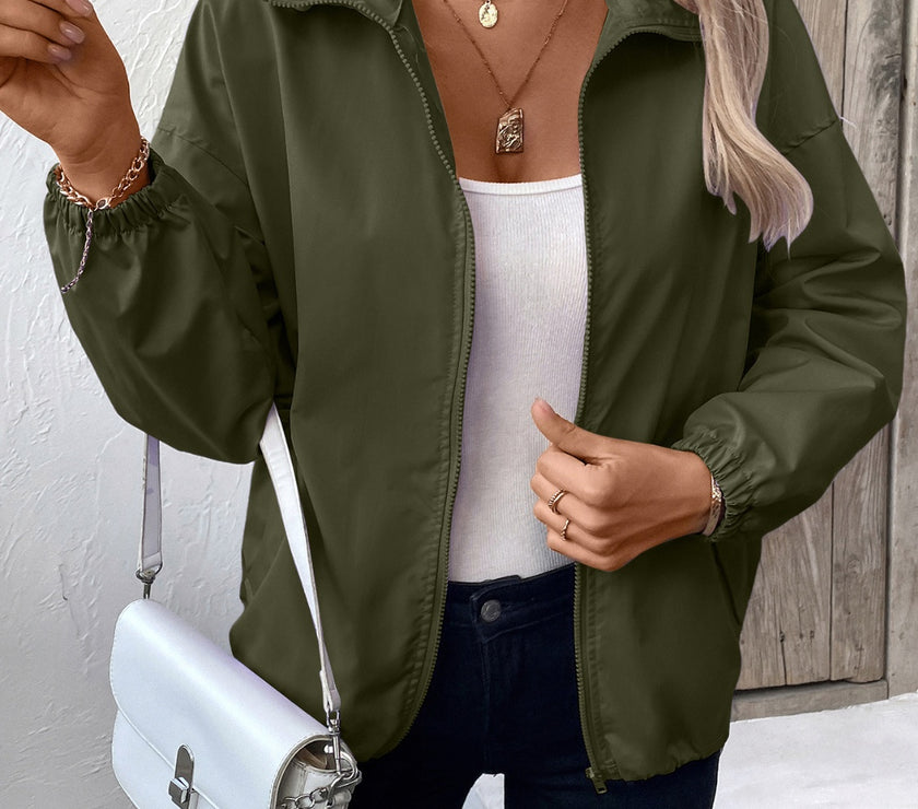 Ivy Lane Pocketed Zip Up Long Sleeve Jacket