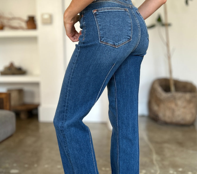 Judy Blue Full Size High Waist Front Seam Detail Straight Jeans