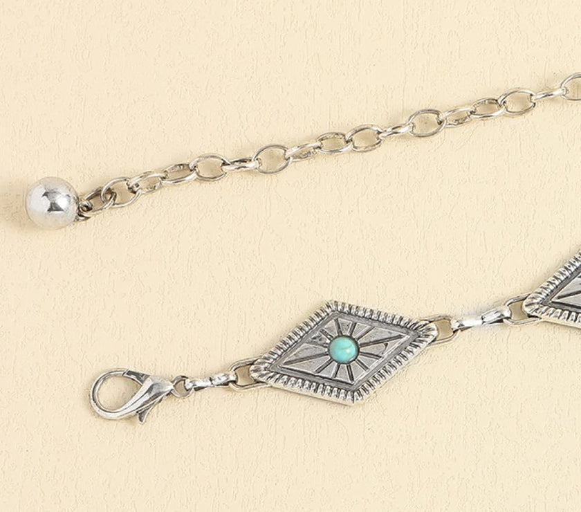 Vintage Turquoise Alloy Belt