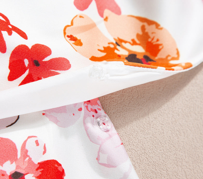 Tied Printed Surplice Sleeveless Bodysuit