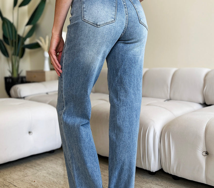 Judy Blue Full Size High Waist Wide Leg Jeans