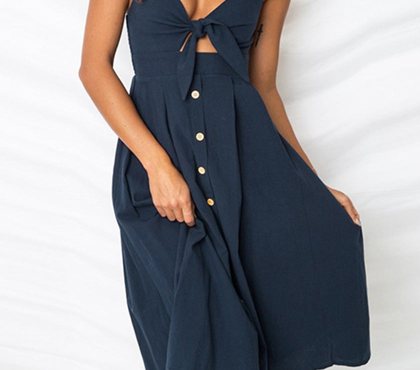 Cutout Smocked Sweetheart Neck Cami Dress