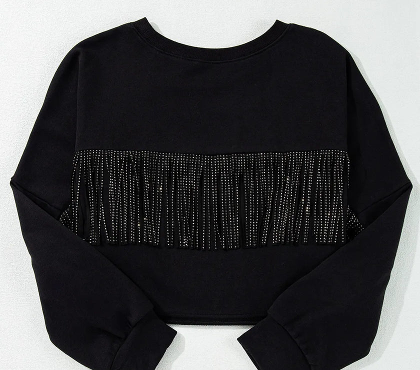 GAME DAY Fringe Long Sleeve Sweatshirt