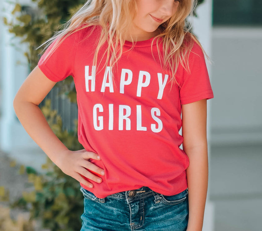 Girls Letter Graphic Short Sleeve T-Shirt