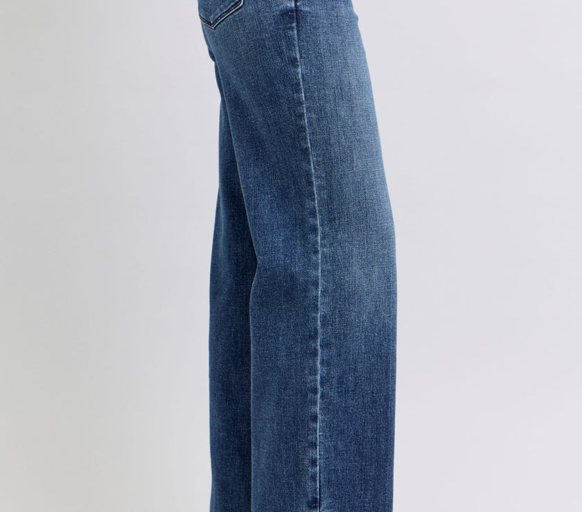 Judy Blue Full Size Raw Hem Mid Rise Jeans