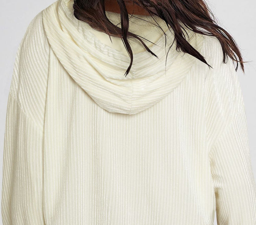 Drawstring Drop Shoulder Long Sleeve Hoodie