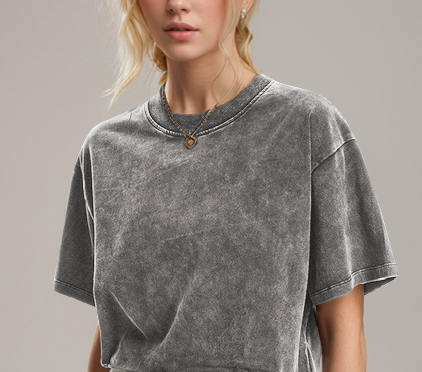 Basic Bae Round Neck Dropped Shoulder Short Sleeve T-Shirt