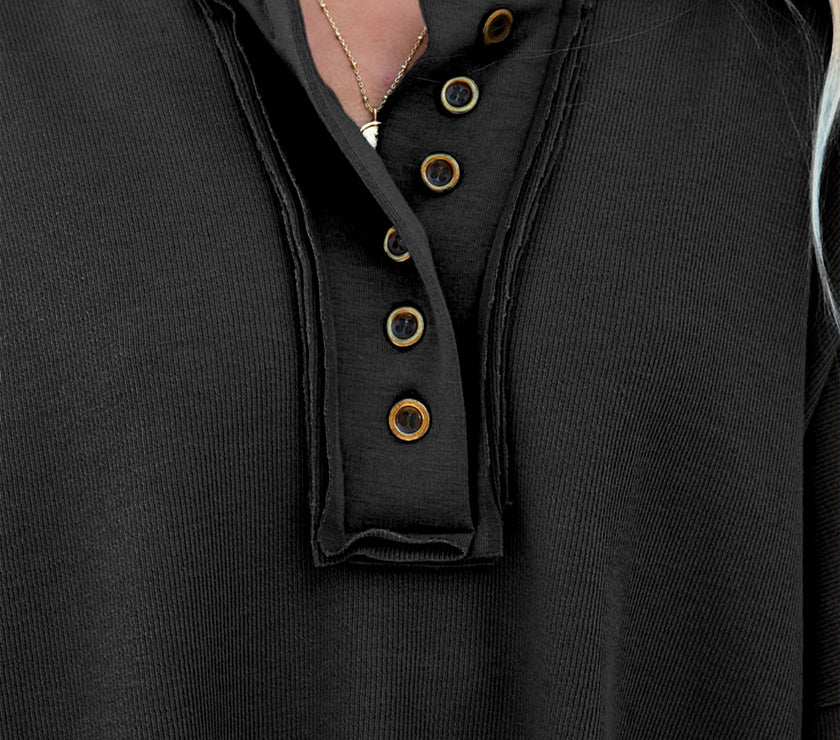 Exposed Seam Long Sleeve Hoodie