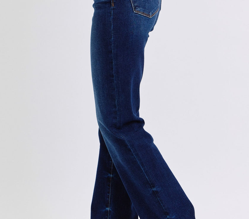 Judy Blue Full Size Raw Hem Straight Leg Jeans