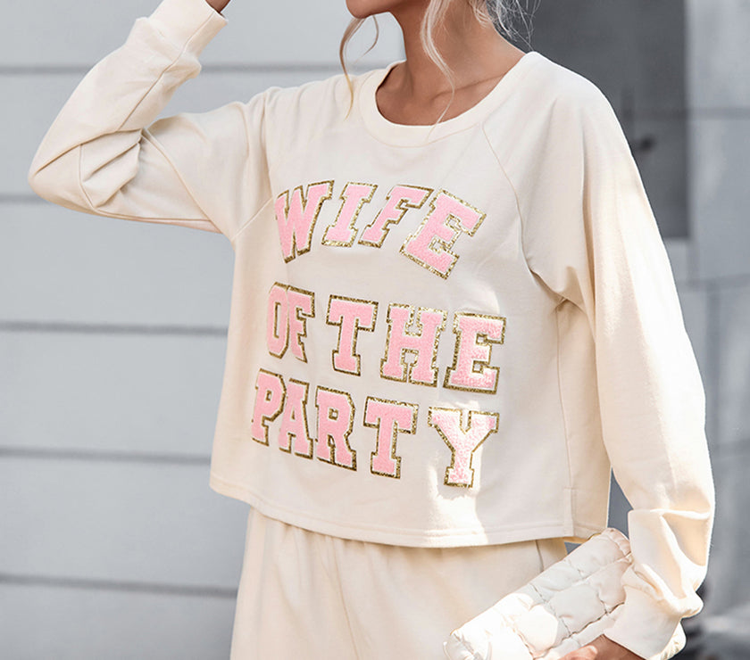 WIFE OF THE PARTY Round Neck Top and Shorts Set