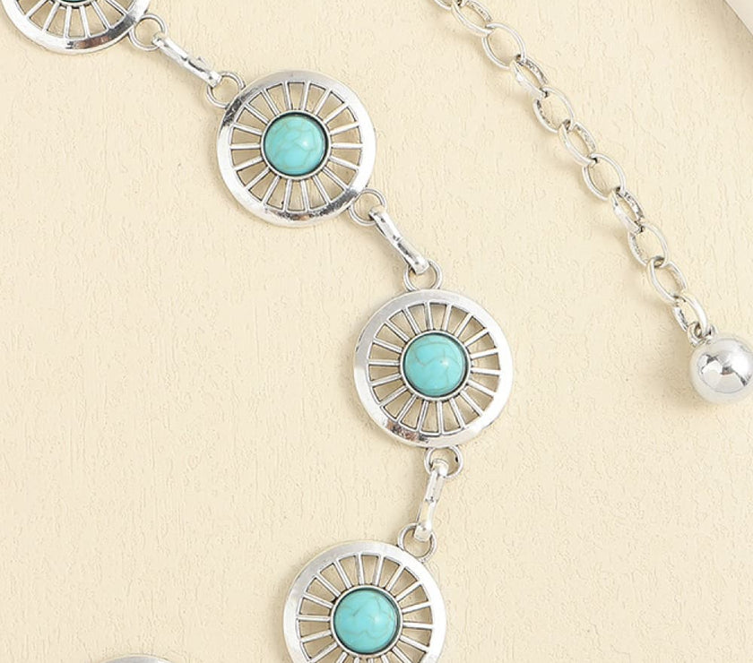 Vintage Turquoise Alloy Belt