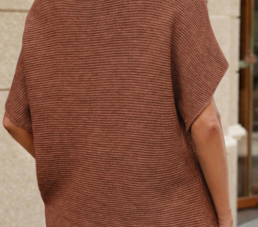 Mock Neck Short Sleeve Sweater