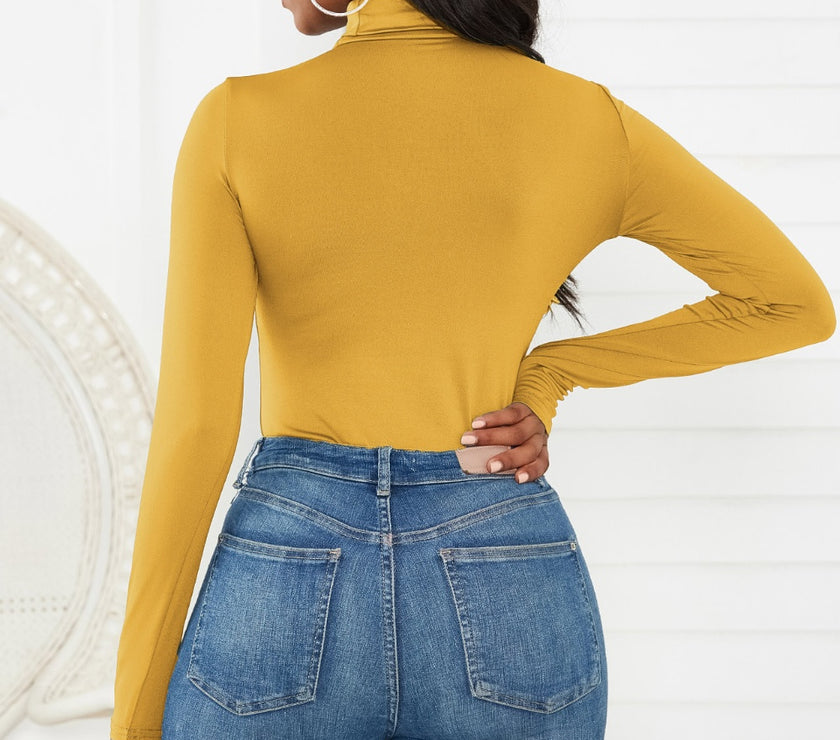 Turtleneck Long Sleeve Bodysuit
