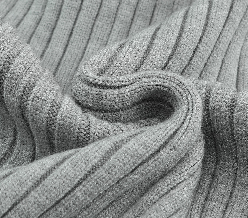 Cable-Knit Surplice Lantern Sleeve Sweater Dress