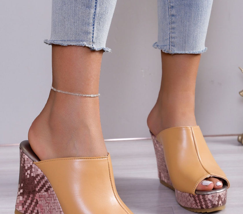 PU Leather High Heel Sandals