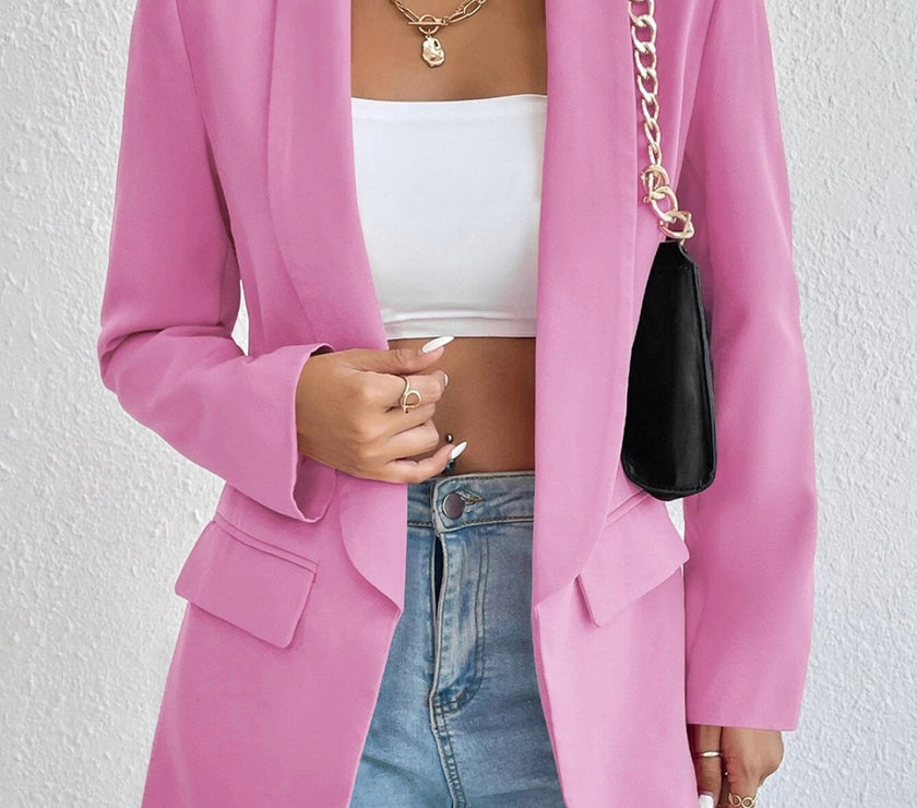 Shawl Collar Long Sleeve Blazer