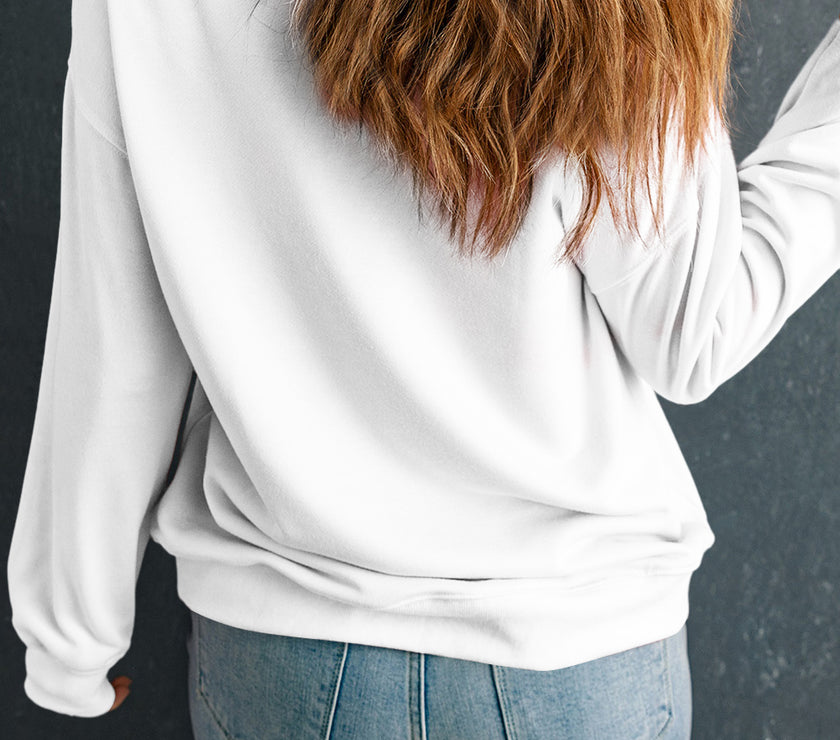 White Mardi Gras Bow Graphic Drop Shoulder Sweatshirt