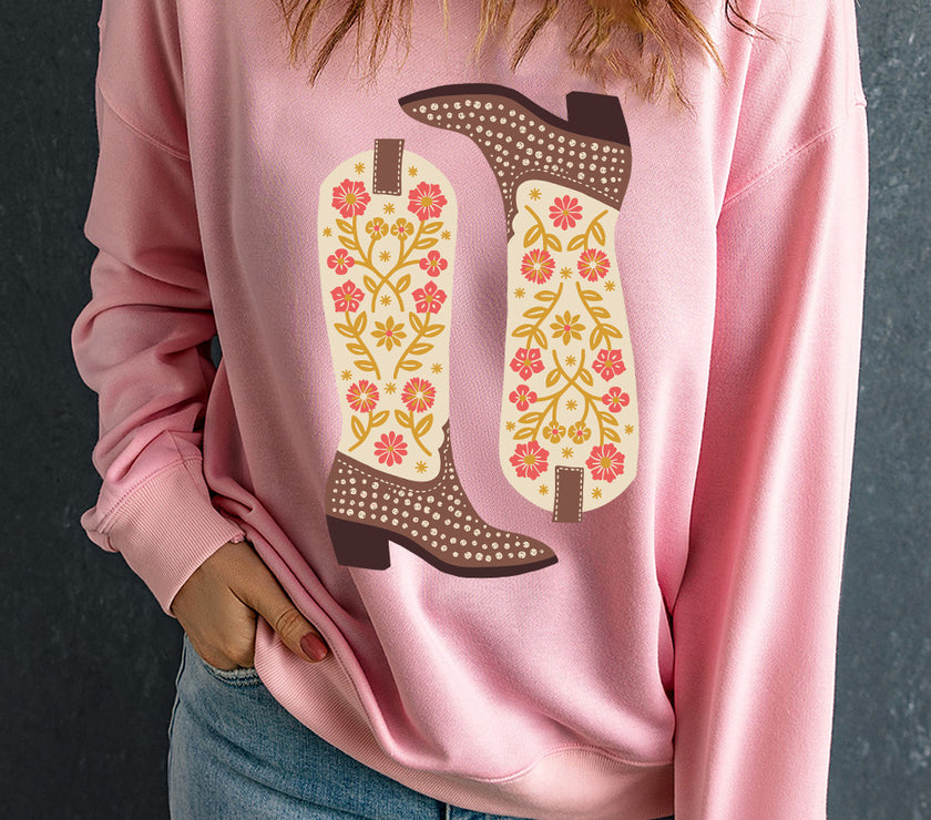 Boot Graphic Long Sleeve Sweatshirt