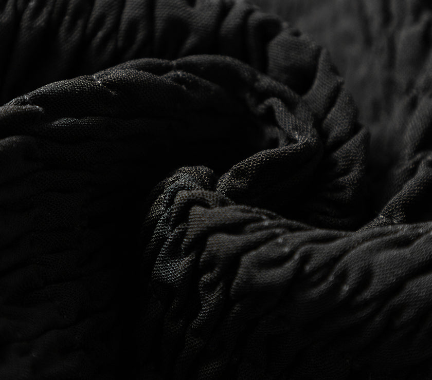 Black Ruffle Short Sleeve Shirred Peplum Top