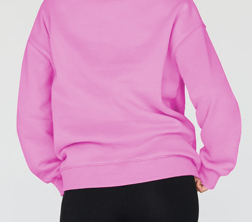 Mock Neck Drop Shoulder Long Sleeve Sweatshirt