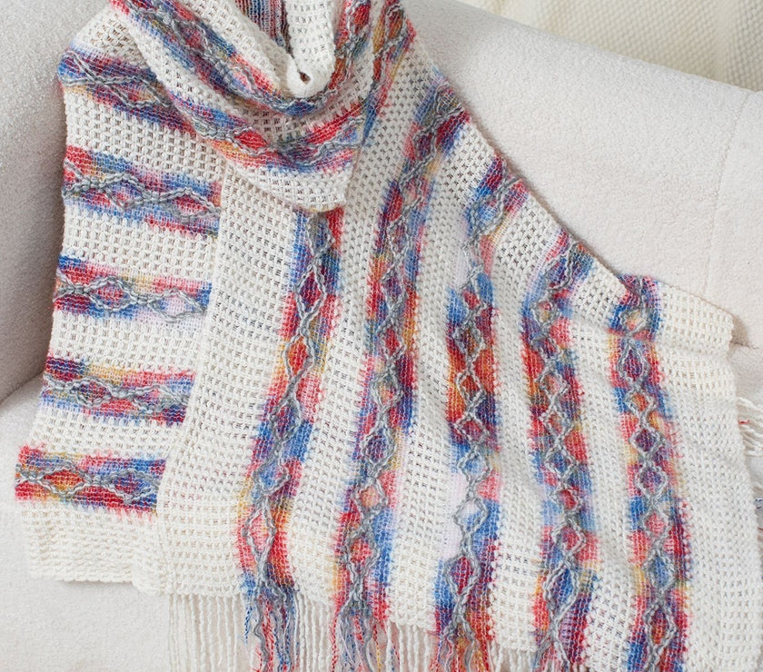 Fringe Contrast Hooded Poncho