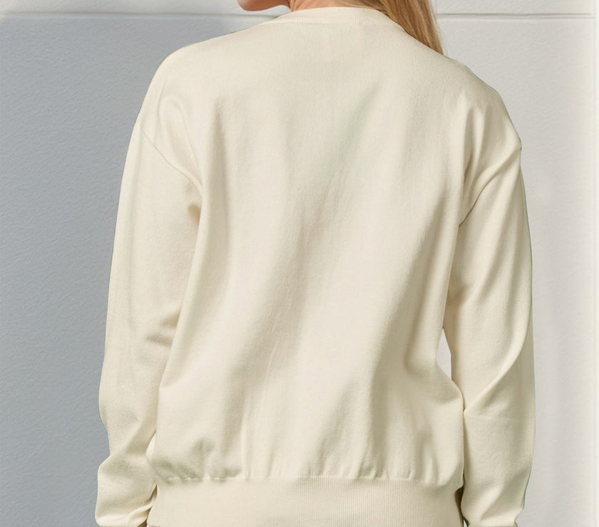 Double Take Full Size Sequin Nutcracker Long Sleeve Sweater