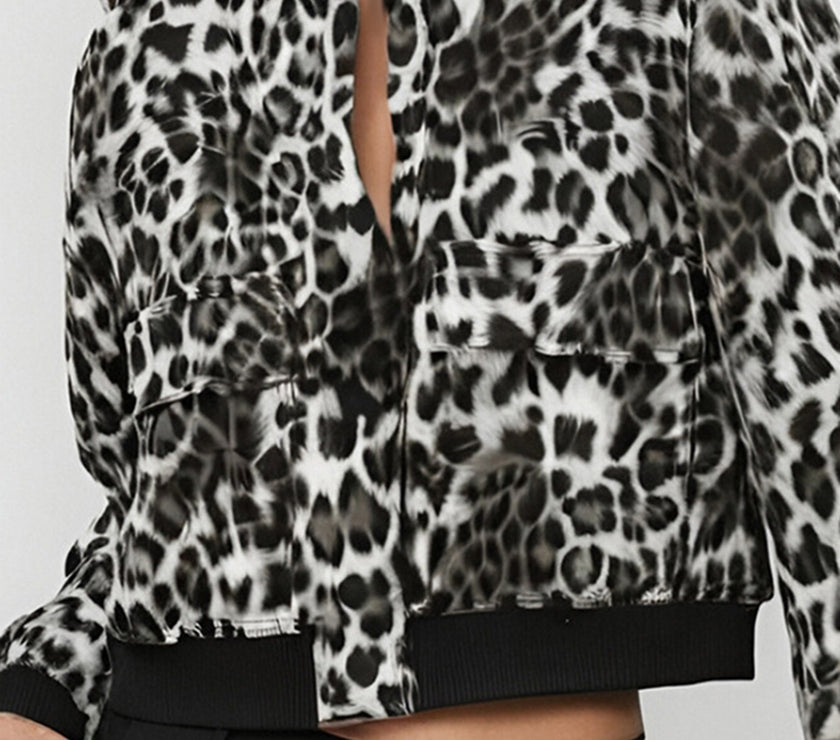 Pocketed Snap Down Baseball Collar Jacket