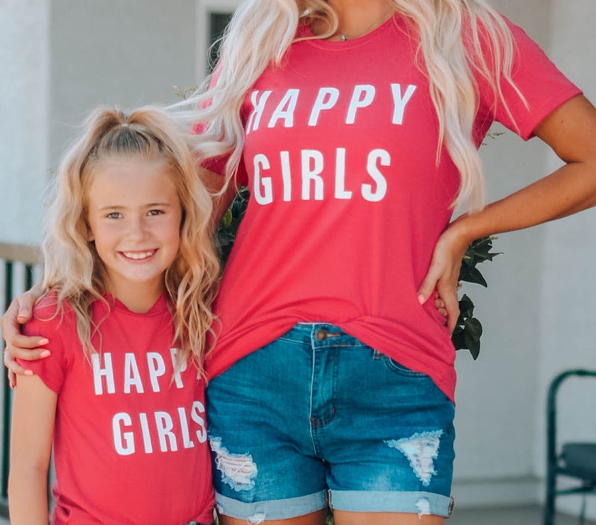 Girls Letter Graphic Short Sleeve T-Shirt