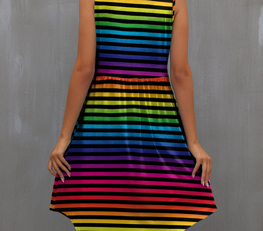 FAM-FAM Round Neck Wide Strap Mini Dress