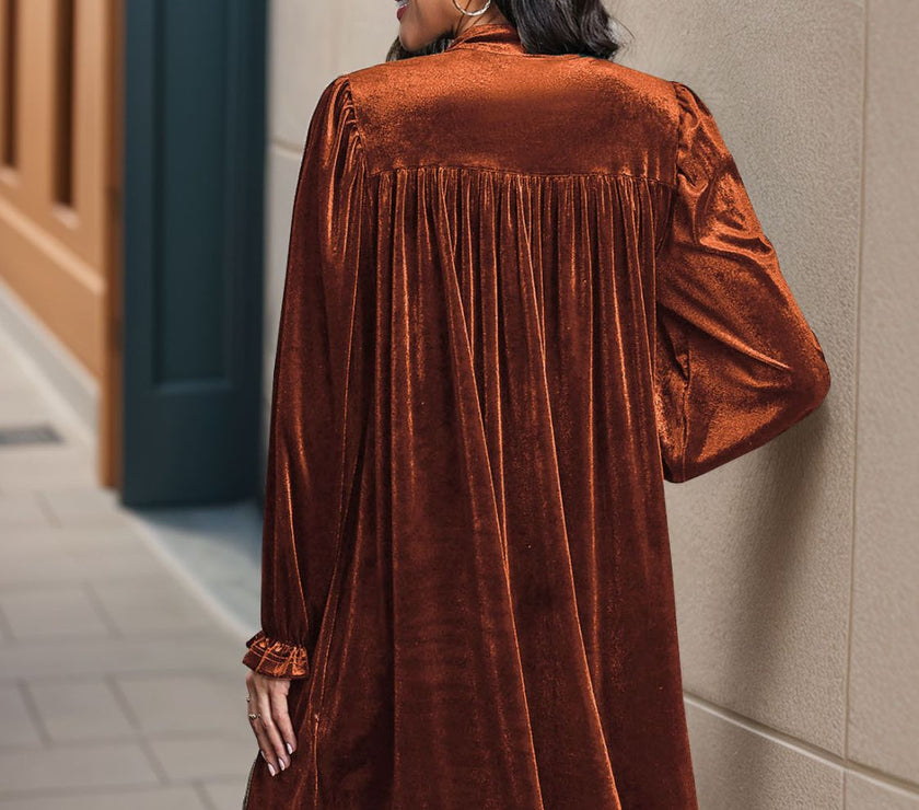 Perfee Ruched Surplice Long Sleeve Mini Dress