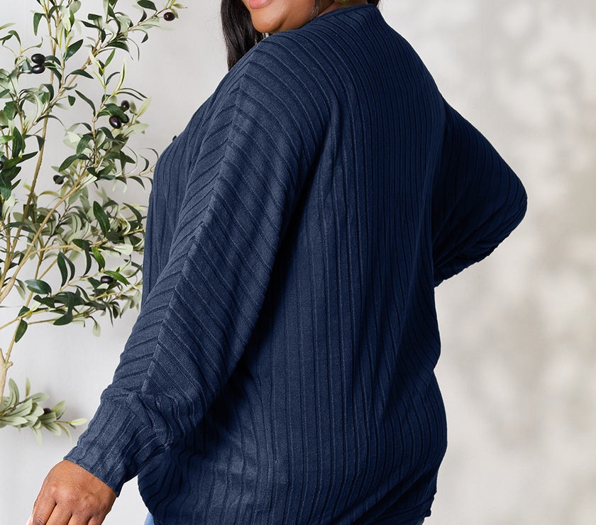 Basic Bae Full Size Ribbed Cocoon Cardigan