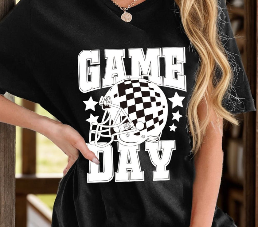 GAME DAY Round Neck Short Sleeve T-Shirt