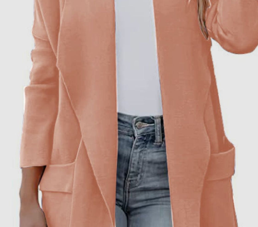 Open Front Dropped Shoulder Outerwear