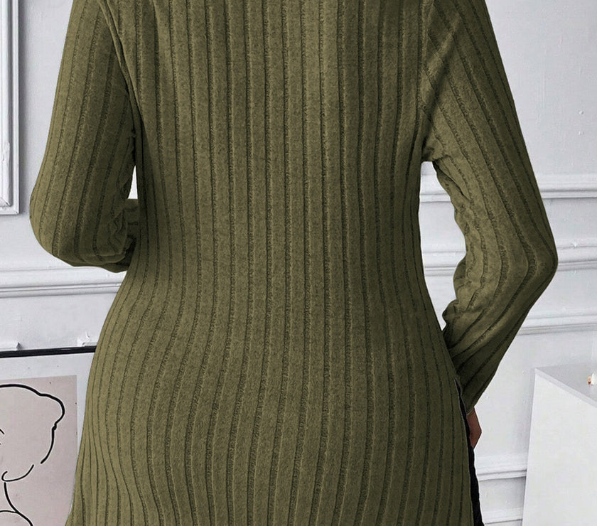 Plus Size Square Neck Long Sleeve Top