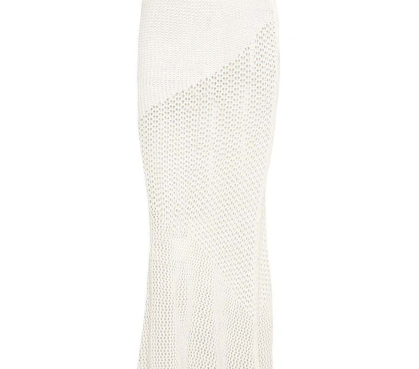 Tied Long Sleeve Top and Skirt Cover Up Set