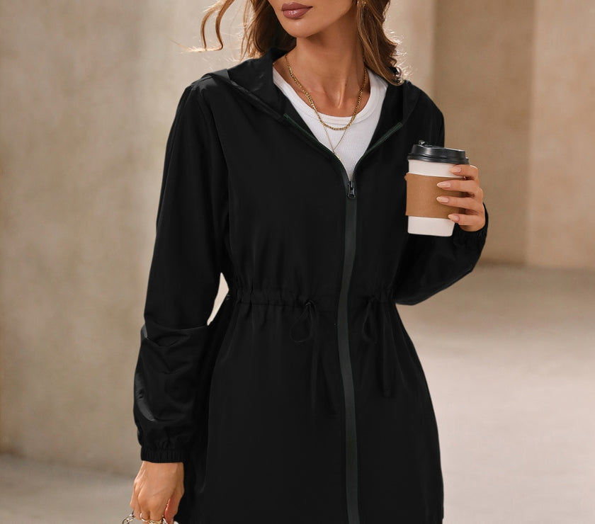 Ivy Lane Outdoor Waterproof Long Sleeve Hooded Windbreaker