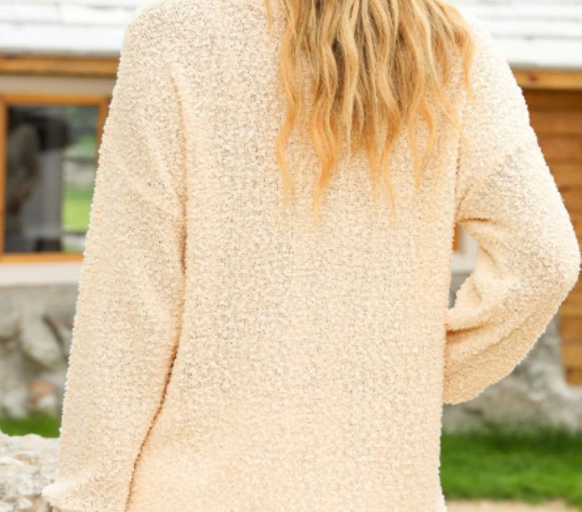V-Neck Dropped Shoulder Sweater