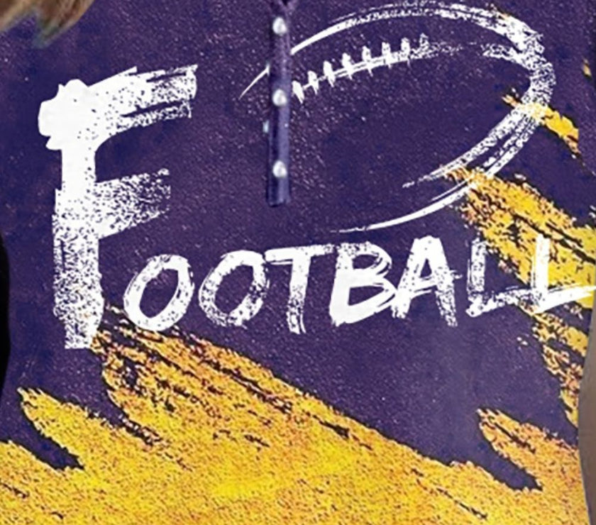 FOOTBALL Graphic Notched Neck Long Sleeve T-Shirt