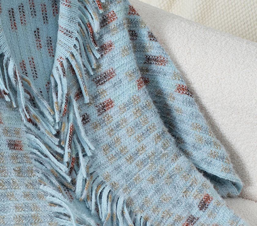 Fringe Open Front Half Sleeve Poncho