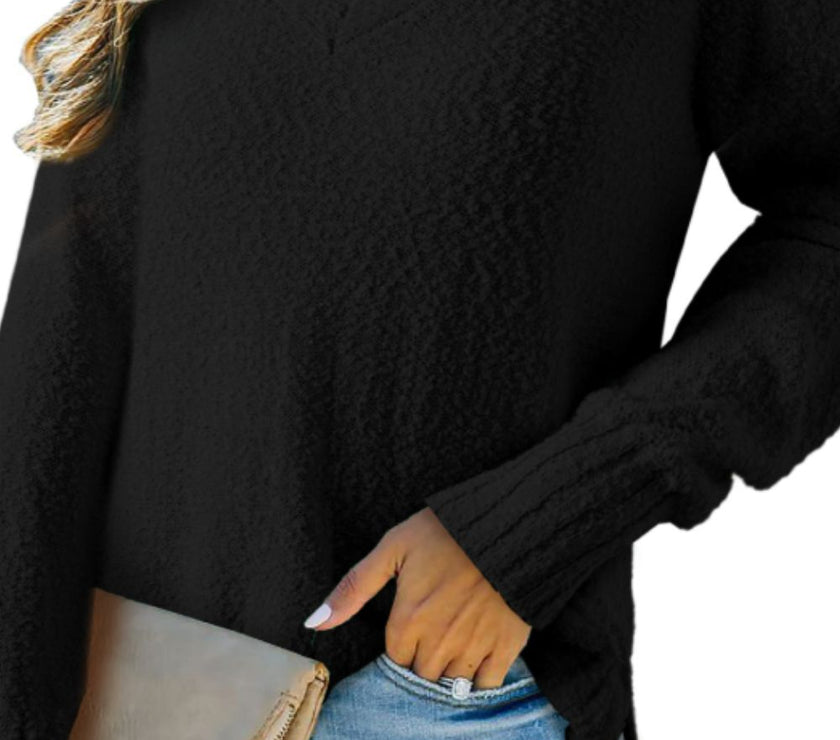 V-Neck Dropped Shoulder Sweater