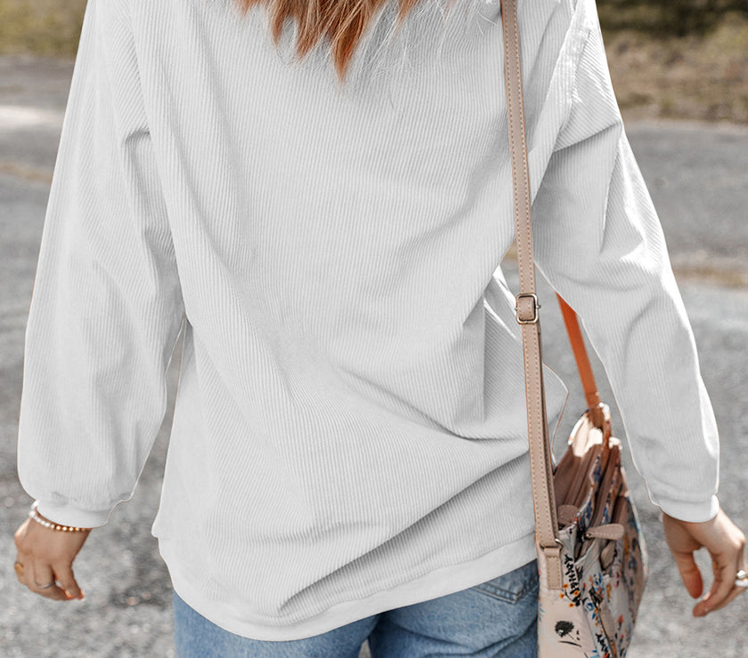 Apricot Football Graphic Drop Shoulder Game Day Corded Sweatshirt