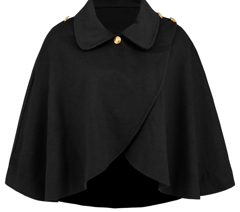 Collared Neck Cropped Cape