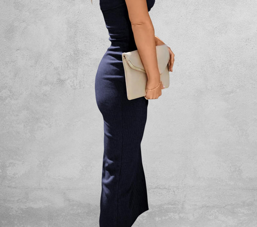 Slit Tube Midi Dress