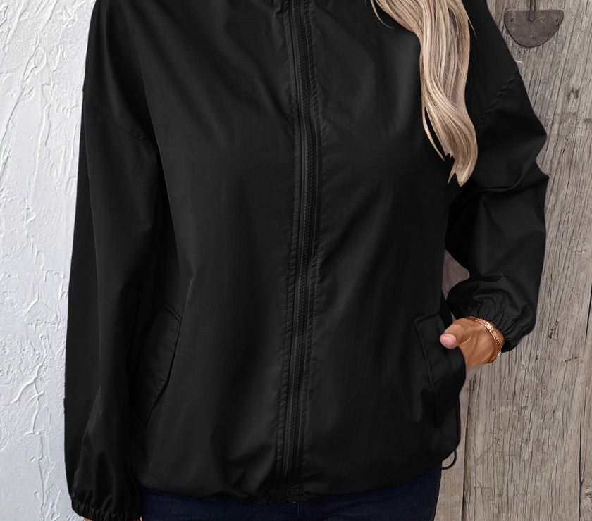 Ivy Lane Pocketed Zip Up Long Sleeve Jacket
